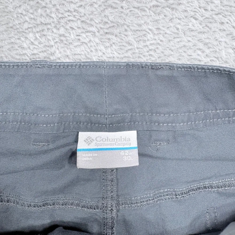 Columbia Pants Mens 42x30 Gray Regular Fit Stretch Cotton AM0449 Straight Leg